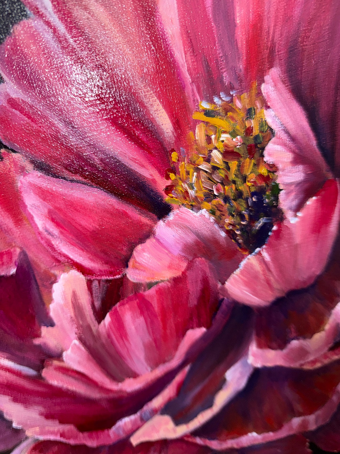 Close-up of a pink flower with a textured surface